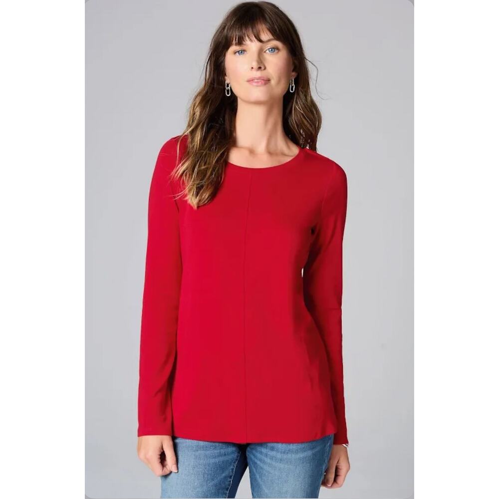 J.Jill Long-Sleeve Pima Crew-Neck Tee Size S